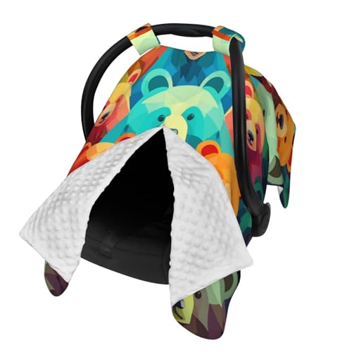 Housse de siège de voiture pour bébé ours colorés multi-usage poussette - 2