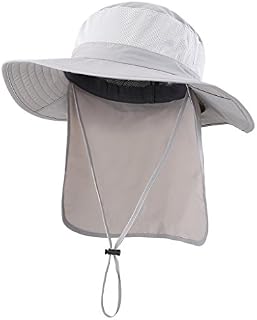 Home Prefer Mens Sun Hat with Flap Summer Neck Cover Foldable Fishing Cap