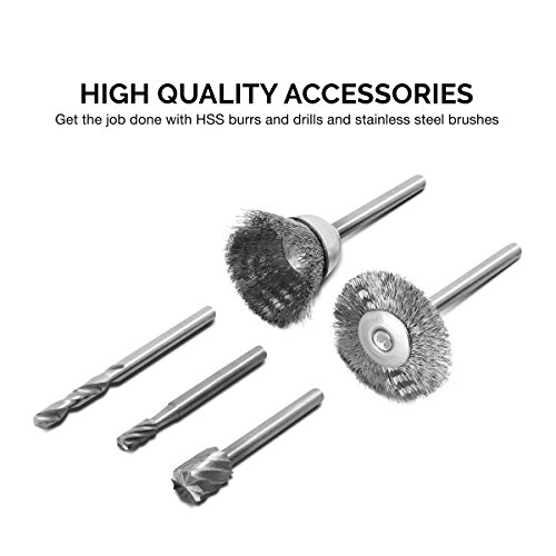 NEIKO 50493A Kit de acessórios para ferramentas rotativas | 228 peças | Acessórios para haste de 0,3