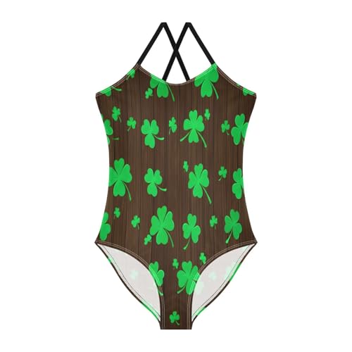 St. Patrick's Day Child Girl Swimsuit, Beach Swim Suits Kids 3-10 Y with Adjustable Shoulder Strap, 3-10 Y