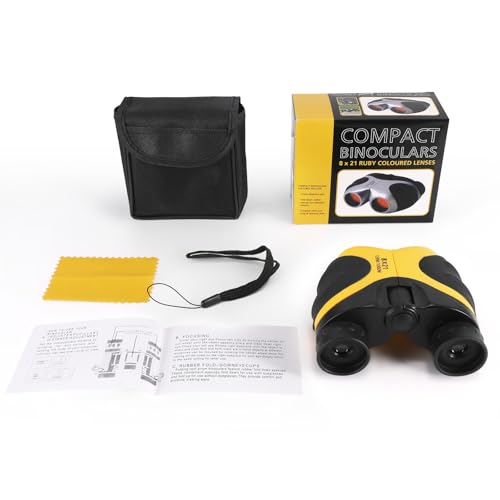 High Resolution Shockproof Binoculars, Binoculars for Boys and Girls, Compact Telescope for Bird Watching & Scenery, New Year's Party Gift for Grandkids (Yellow) by Generic - Image 9