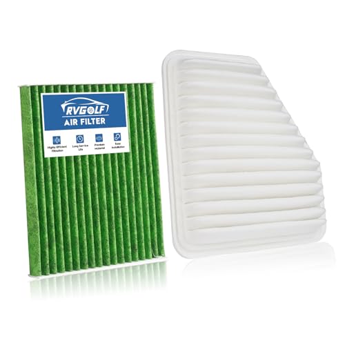 Image of Engine+Cabin Air Filter Fit for 06-12 Rav4, 07-11 Camry, 09-11 Corolla | 2005-2011 Avalon, 2009-2011 Matrix 2.4L, CA10169, CF10285, 99% Filtration Efficiency, Easy Install, Odor control, Great Value