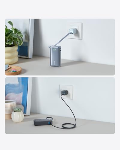 Image of Anker Nano Power Bank, 10,000mAh Portable Charger with Built-in USB-C Cable, 30W Recharging, 30W Max Output with USB-C&A, for iPhone 16 /15 Series, MacBook, Galaxy, AirPods, and Mo