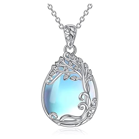 YAFEINI 925 Sterling Silver Moonstone Necklace Cover