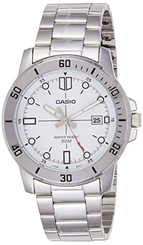 Casio MTP-VD01D-7EV Men's Enticer Stainless Steel White Dial Casual Analog Sporty Watch