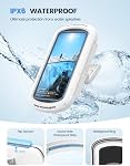 Lamicall Porte-téléphone de douche étanche - [Enjoy Music] Effacer le son & 480° Cas de douche rotative, fermeture fermoir IPX6 Support mural imperméable pour iPhone 16 17 Pro Max/Samsung S25 Ultra, 4-7", cadeau de maman