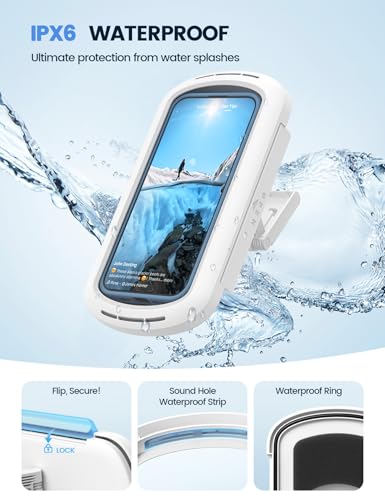 image for Lamicall Shower Phone Holder with Speaker Holes, IPX6 Waterproof Clear