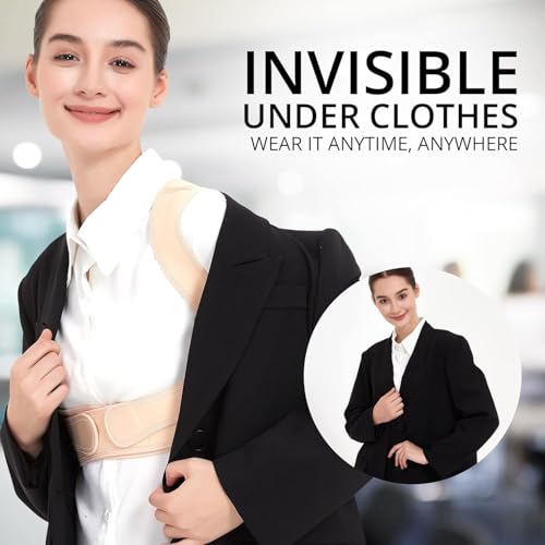 Image of JMPOSE Posture Corrector for Back Support: Adjustable Shoulder Posture Brace for Men and Women (Beige, Large /X-Large)