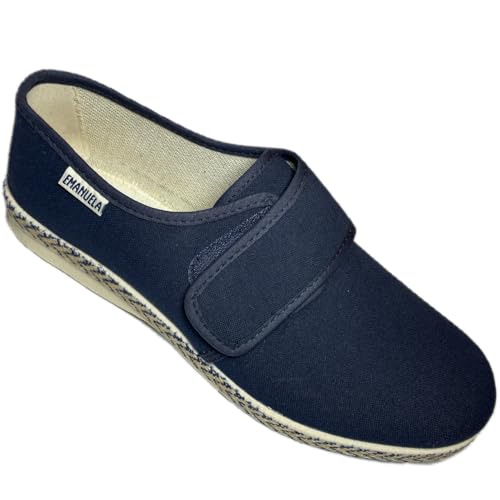 Emanuela Chaussures d'été pour homme en toile avec déchirure plante confortable – Fabriqué en Italie original, bleu, 40 EU