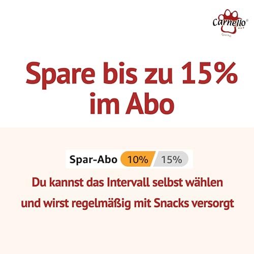 Carnello Hundespaghetti – Hundeleckerli, Leckerlis für Hunde, Hundesnacks getreidefrei – Wiederverschließbarer Beutel (3 x 60g)