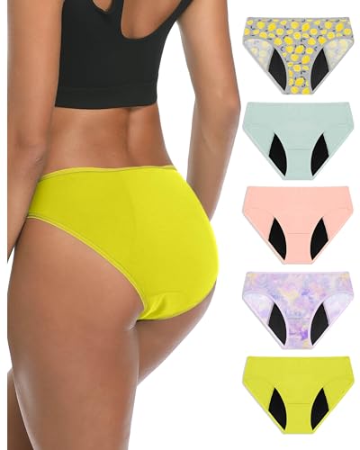 Image of Neione Period Underwear for Women Girls, High-Cut Cheeky Bikini Leakproof Panties, Stretch Breathable