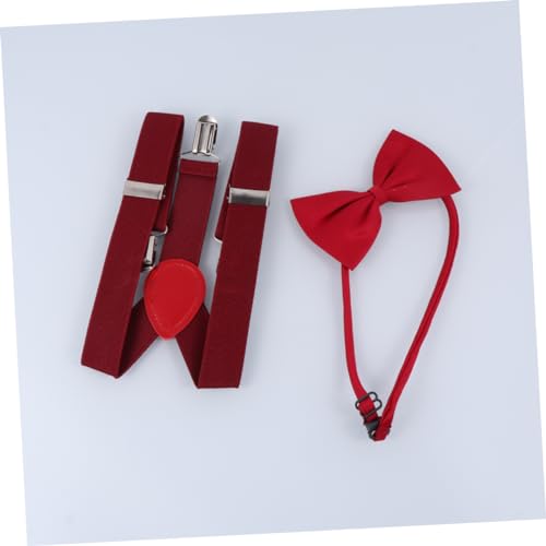 Adjustable Boys Elastic Suspenders Bowtie Set Back Design for Parties Weddings and Special Occasions Color with Random Detail Accents Random Color2