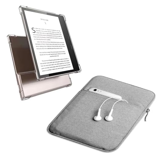 enoxboo Capa para 7 "Kindle Oasis 10th Generation 2019 e Kindle Oasis 9th Generation E-Reader 2017, Modelo Nº: S8in4O ou CW24WI, 1 Tampa de TPU Transparente e 1 Bolsa de Manga