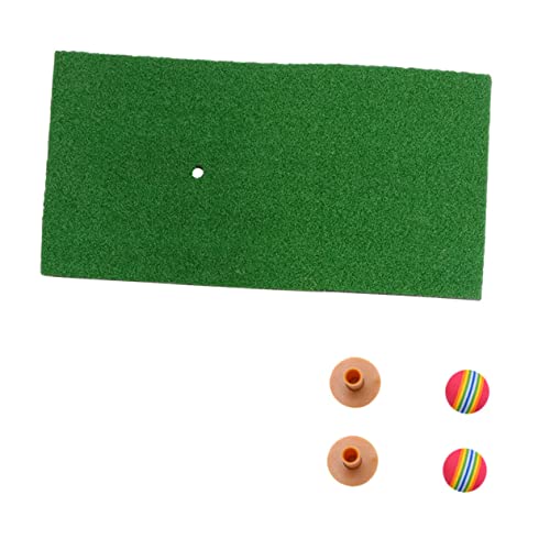 Abaodam 5pcs Golf Practice Pad Set Hitting Mat Realistic Grass Includes Oxford Tees Sponge for Beginners Professionals Portable Training Equipment