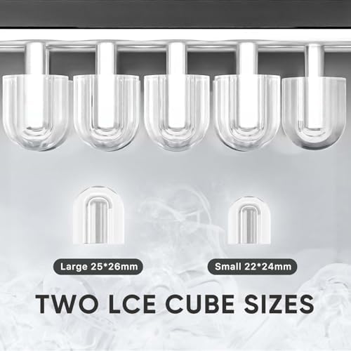 DUMOS Countertop Ice Maker with Handle, 26lbs/24H Portable Ice Machine, 9 Bullet Ice Cubes Ready in 6 Mins, Self-Cleaning, Quiet Compact Ice Maker... - Image 3