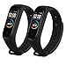 ZHIENG 2Pack Correas Compatible con Xiaomi Mi Band 4 Xiaomi Mi Band 3, Pulseras Reloj Silicona Correa Original para Xiaomi Mi Smart Band 4 (No Host) (Negro/Negro)