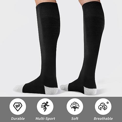GRAPMKTG 3 Pairs Soccer Football Socks for Youth Baseball Softball Socks for Women and Men Boys Girls - Image 3