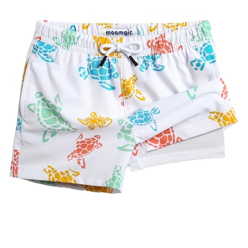 Image of maamgic Boys Swim Trunks with Compression Liner Toddler Stretch Swim Shorts