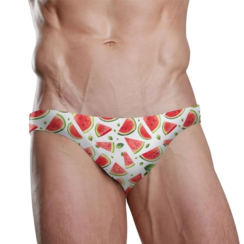 Watermelon Fruit Swim Briefs for Men Swimsuit Bikini Swimwear S A1119482