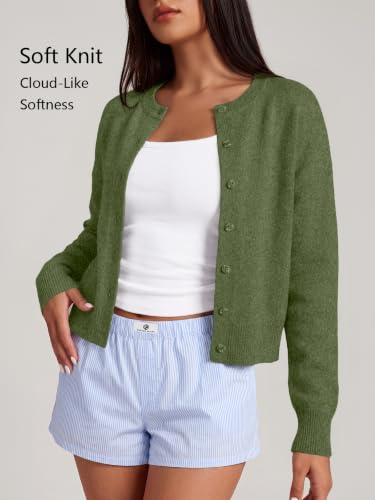 Image of Trendy Queen Cropped Cardigan Sweaters for Women Fall Fashion Clothes 2026 | Lightweight Knit Button-Down, Y2K Open-Front Layering Piece for Fall, Spring & Office Wear