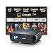 4K HDR Smart Beamer mit Google TV Netflix 1900ANSI Tageslicht Tauglich Heimkino,Ultra HD Projektor WiFi6 Bluetooth, Autofocus, Dolby Audio, HDMI ARC,<25ms,für Draußen Gaming, Sport, Präsentation