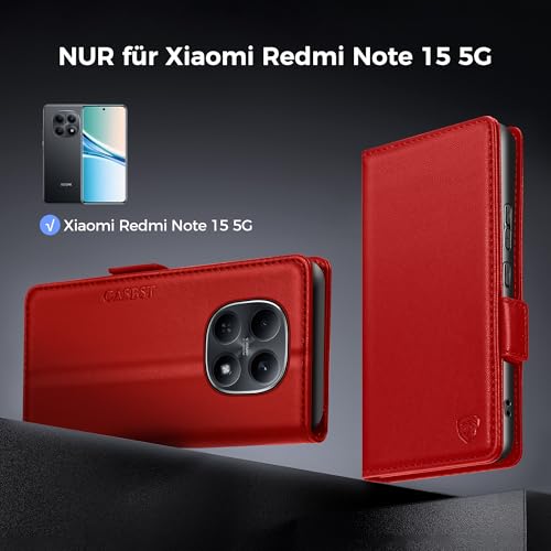 Étui antichoc Redmi Note 15 5G anti-rayures cuir rouge