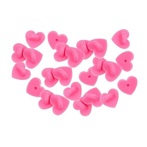 Housoutil 100 Pcs Pink Heart Brooch Backs Pin Backs Brooch Keepers for Badges Name Tags Tie Tacks and Jewelry Making