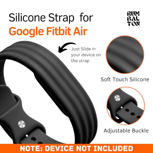 Image of Soft Silicone Strap Compatible with Google Fitbit Air, Sport Replacement Band, Adjustable Breathable Wristband for Workout, Running & Daily Wear