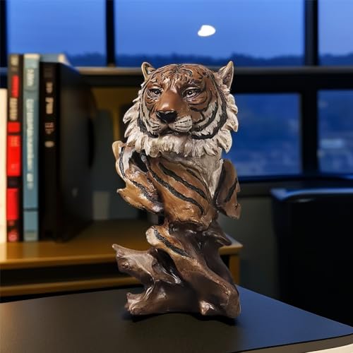 Estatua decorativa cabeza de tigre de resina miniatura 3