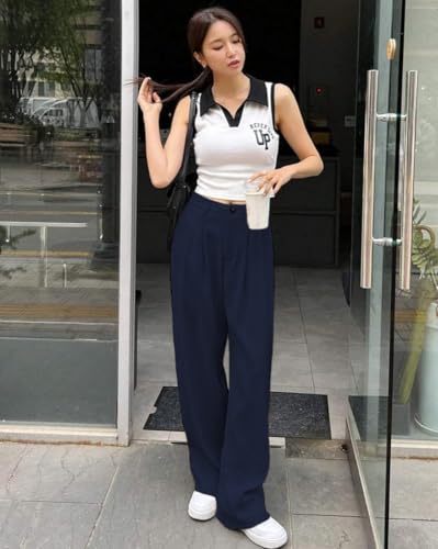Image of KOTTY Womens Solid Stylish Maritime Blue Pant