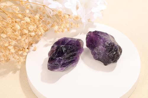 JOVIVI Amethyst Crystal,2pc 1.57"-2.17" Large Amethyst Raw Crystals Stones,Natural Healing Crystals Gemstones Purple Rock Rough Stone for Crystal Lovers Reiki Spiritual Gifts - Image 3