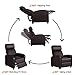 Yaheetech Recliner Armchair Single Padded Seat PU Leather Sofa Lounge Seating Adjustable Leg Rest and Reclining Functions for Home and Theater Brown
