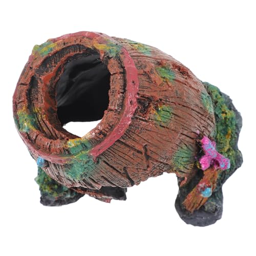 CORHAD Lizard Hideout Reptile Cave Decorative Resin Hiding Box for Reptiles Easy to Install Ramp Platform Lightweight Habitat Decor for Lizards Turtles and Other Pets