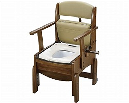 リッチェル 木製トイレ きらく コンパクト 固定式肘掛けタイプ 普通便座