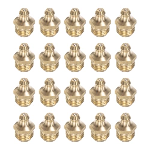 Image of uxcell Brass Straight Grease Fitting M12 x 1.25mm Thread Hydraulic Grease Fitting Accessories, 20Pcs