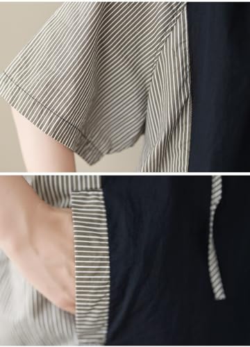 Sweat à capuche femme patchwork rayé ample idéal pour un look décontracté de mi-saison