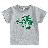 Kids Toddler Boys St Patrick's Day T-Shirt St. Patrex Day Dinosaur Shamrock Funny Irish Tops(Grey Dinosaur,5-6T)