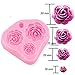 SUNKOOL Roses Mold Flower Silicone Cake Molds Chocolate Sugarcraft Decorating Fondant Fimo Tools 4 Size Pink 2 Piece