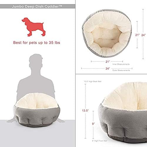 Queta Hundebett Hundesofa Hundekissen Klassischer hoher Rücken Haustierbett Hundekörbchen Abnehmbares und maschinenwaschbares bequem Schlafen Bett