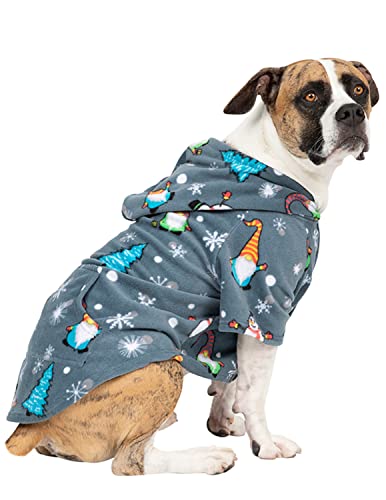 Pet Pjs - Merry Gnomes Pet Pjs Fleece Hoodie Sweaters - XLarge (Fits Up to 75 lbs)