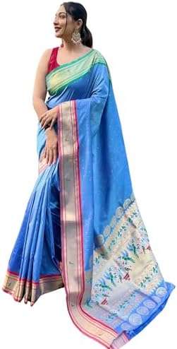 SGF11 Women's Kanjivaram Banarasi Saree Silk Saree Pure Golden Zari With Blouse Piece