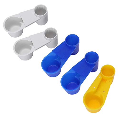 GRIRIW 5個鳥用自動給水カップ 二口式 ペットボトル接続式 水飲み器 オウム ハト カゴ用 給水器 飼育用品 手軽な設置とお手入れ