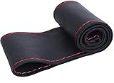 Braid On Steering Wheel Car Steering Wheel Cover with Needles and Thread Artificial Leather Diameter 38cm Steering Cover couvre