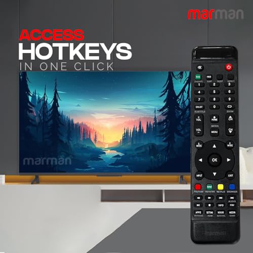 Image of marman Compatible with Intex TV Remote Control Original Model SH3204 SH4004 Suitable for LED LCD Tv Non Voice Command - Match Exactly with Existing Remote Key by Key for Better Performance