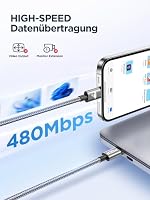 USB C Kabel 100W USB C auf USB C Kabel 2M PD 5A Schnellladekabel USB c Ladekabel Nylon Ladekabel USB C für iPhone 16 15 Pro Max, Samsung Galaxy S24 S22 S21 S25, iPad, MacBook Pro/Air, Pixel,Switch – Ansicht 4