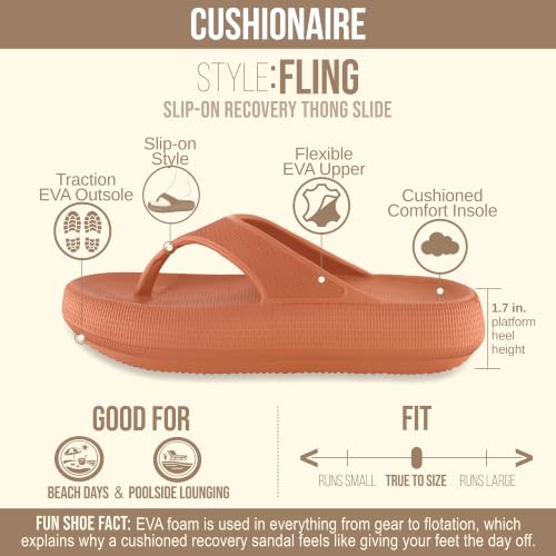 Image of CUSHIONAIRE Women's Fling recovery cloud pool slides sandal with +Comfort