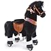 PonyCycle Official 2019 New U Series Ride on Horse Toy Plush Walking Animal Black Horse Small Size for Age 3-5 U326