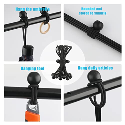 AIEX 20 Pezzi Corde Elastiche Sfera, Nere Lacci