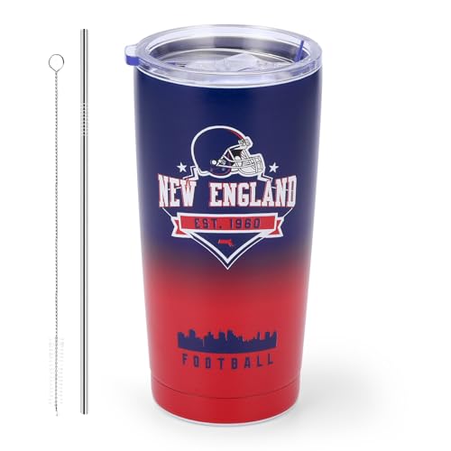 KNKYQRS Football Tumblers 20oz Car Cups Sports Travel Coffee Mug Stainless Steel Insulated Classic Collection Gifts for Men Women Fans