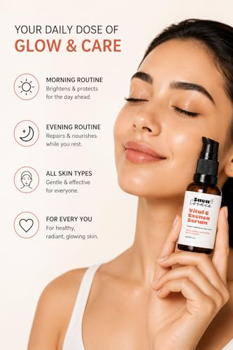 Image of Vitamin C Face Serum 30 ml for Glowing Skin | Brightening & Hydrating Serum with Alpha Arbutin & Geranium Oil | Lightweight Non-Sticky Daily Face Serum for All Skin Types